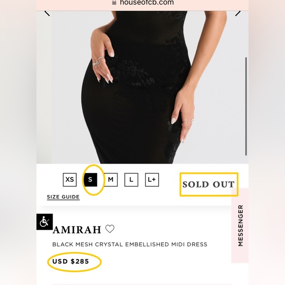 House of CB Amirah Dress Size S - Picture 4 of 5